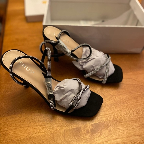 New black strappy heels size 9 - Picture 4 of 5